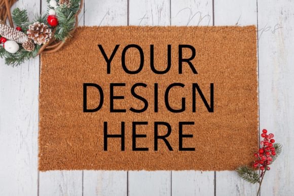 Christmas Doormat Mockup for Graphics and Christmas Amp Projects
