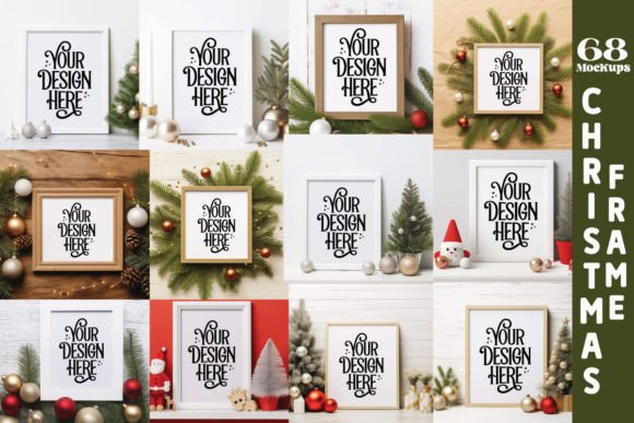 Christmas Frame Mockup Bundle for Graphics and Frames Amp