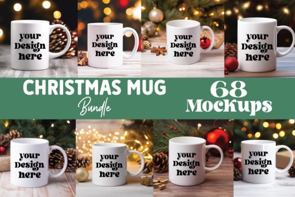 Christmas Mug Mockup Bundle Review for Embroidery Projects