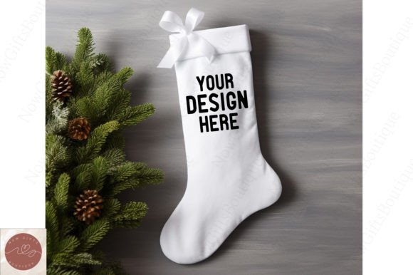 Christmas White Stocking Mockup for Christmas Amp Graphics