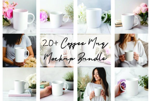 Coffee Mug Mockup Bundle for Graphics and Mugs Amp