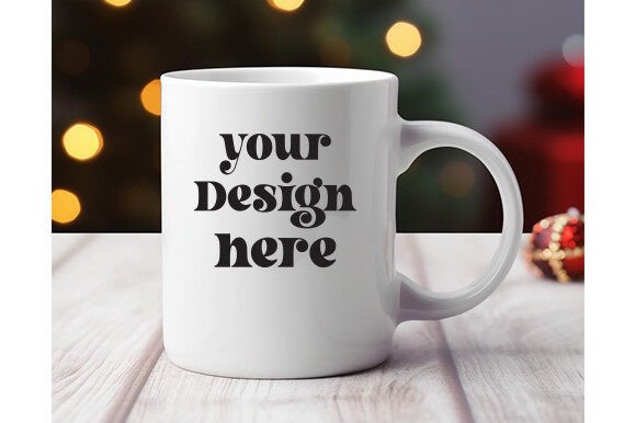 Cozy Christmas Mug Mockup for Graphics and Mugs Amp