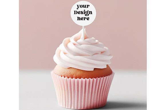 Cupcake Toppers Party Mockup Graphics for Labels Amp