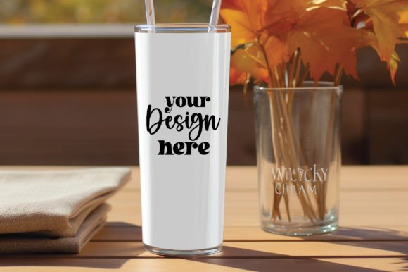 Free 20 Oz Skinny Fall Tumbler Mockup for Bottles Amp Graphics
