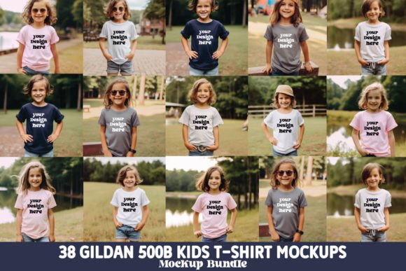 Gildan 500B Kids Mockup Bundle for Baby Amp Graphics