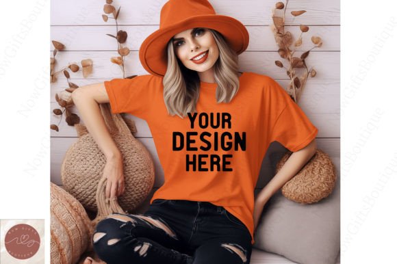 Halloween Women Boho Gildan 5000 Mockup for Graphics
