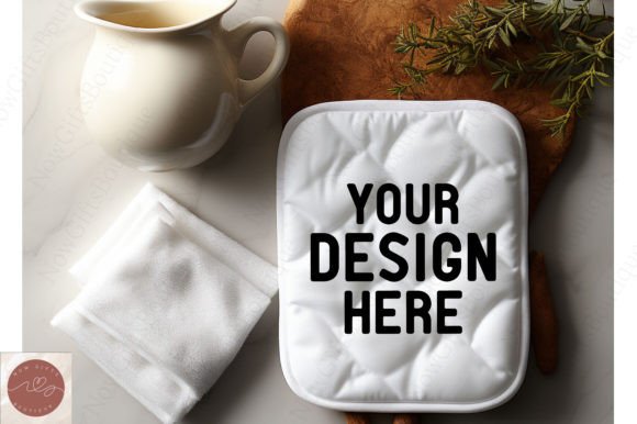 Kitchen White Pot Holder Mockup 10 for Kitchenware and Graphics