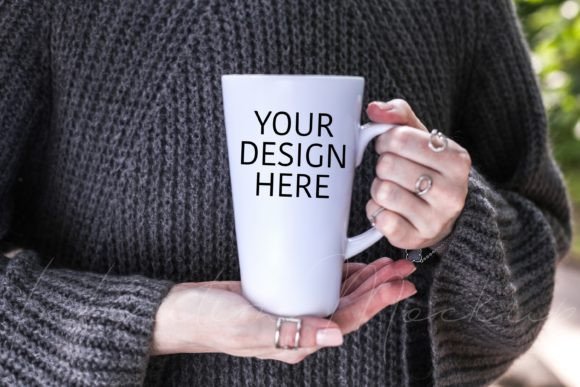 Latte Mug Mockup 17 Oz Holding in Hands for Mugs Amp Graphics