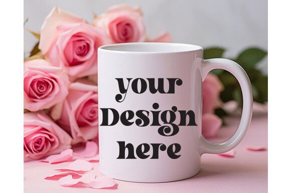 Valentine's Day White Mug Mockup 3 for Graphics and Mugs Amp