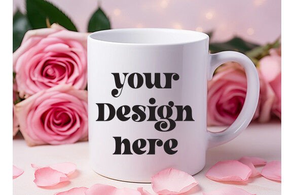 Valentine's Day White Mug Mockup 8 for Graphics and Mugs Amp