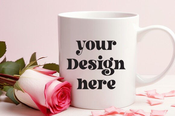 Valentine's Day White Mug Mockup 85 Graphics for Mugs Amp