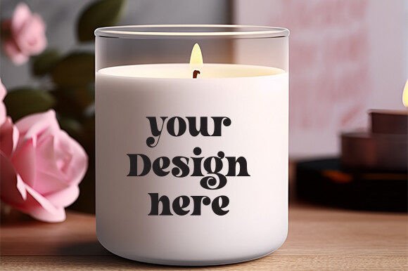 Valentines Day Candle Mockup for Graphics