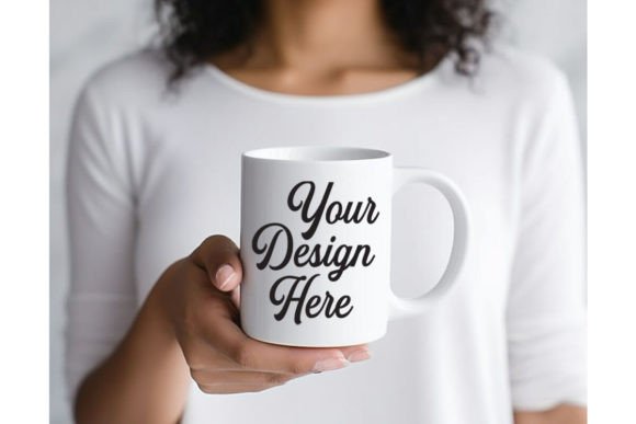 White Coffee Mug Mockup for Embroidery Projects